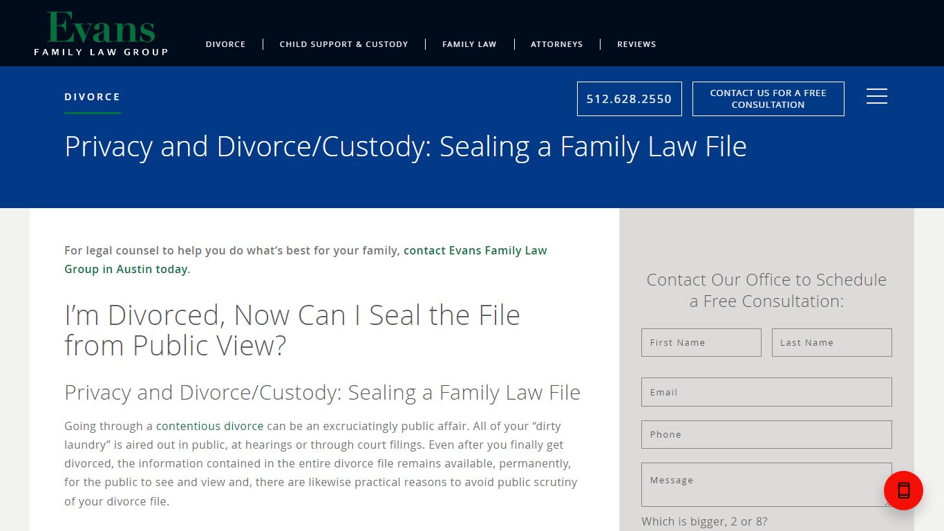 Privacy and Divorce/Custody: Sealing a Family Law File
